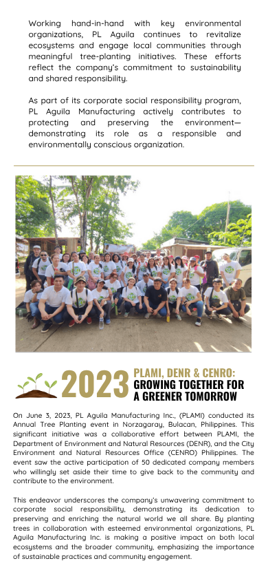 PL Aguila Sustainability Initiatives